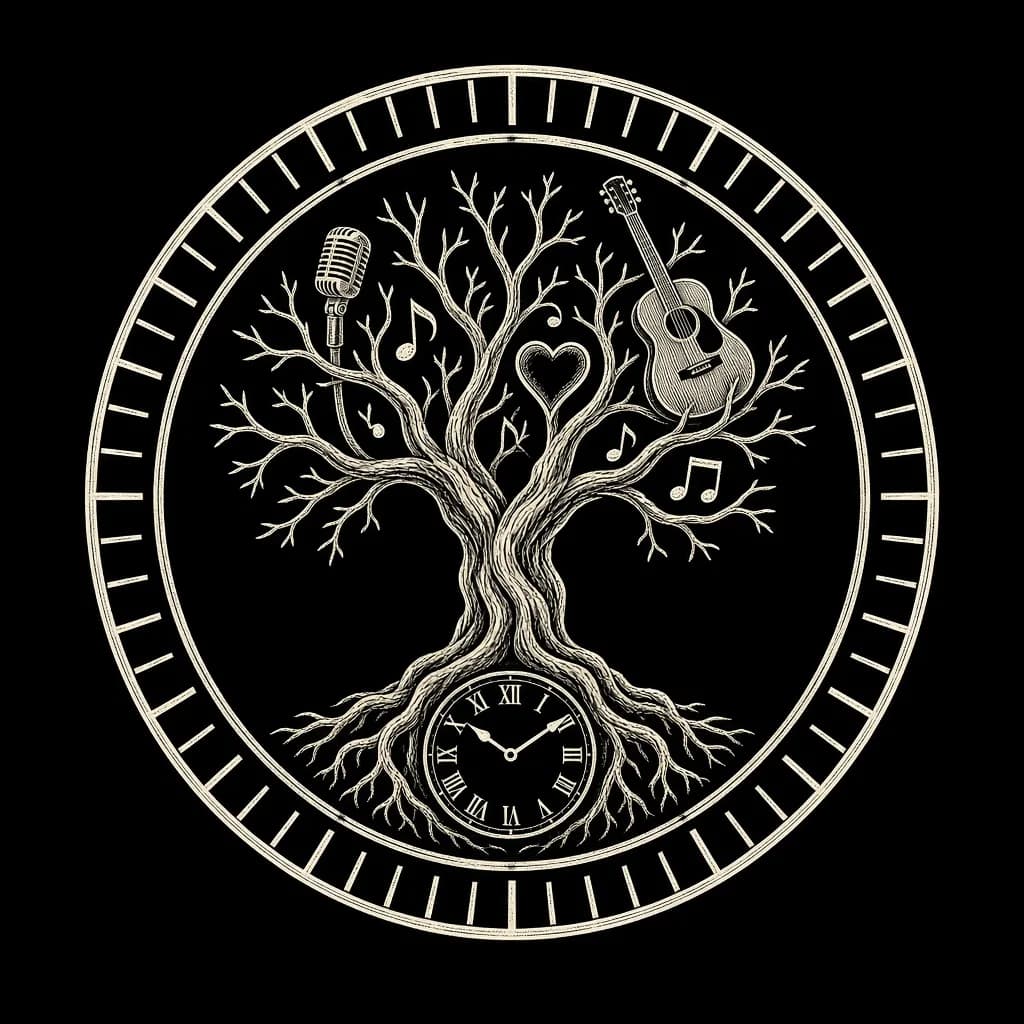 Lock'n Time emblem — a tree rooted around a clock
